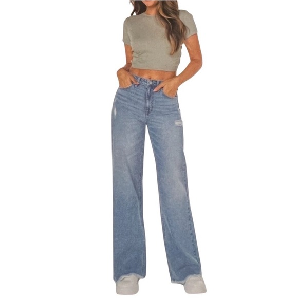 New BCBGENERATION BCBG Generation Wide Leg High Rise Stretch Blue Jeans 1 / 25 - Picture 1 of 5